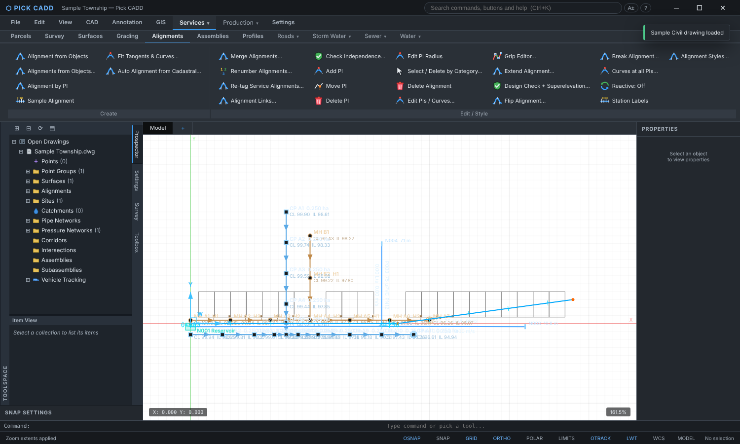 Pick CADD — civil engineering design in your browser